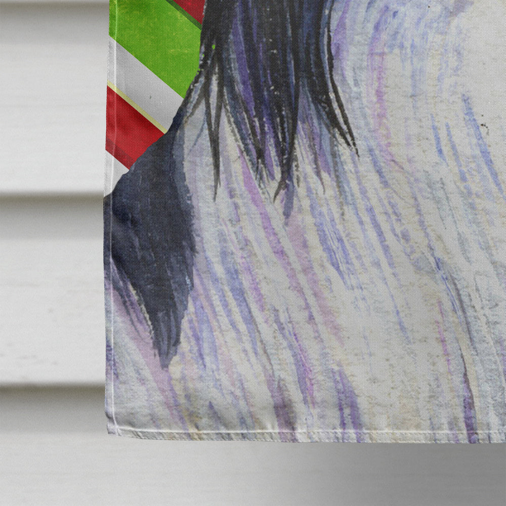 Papillon Candy Cane Holiday Christmas House Flag 28x40 Porch Sleeve Pole Decorative Outside Yard Banner Artwork Wall Hanging, Polyester
