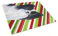 Papillon Candy Cane Holiday Christmas Cutting Board Tempered Glass Kitchen Cutting Surface, Heat Resistant Chopping, Non-Slip Feet, Food Prep & Serving