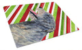 Irish Wolfhound Candy Cane Holiday Christmas Cutting Board Tempered Glass Kitchen Cutting Surface, Heat Resistant Chopping, Non-Slip Feet, Food Prep & Serving
