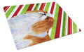 English Toy Spaniel Candy Cane Holiday Christmas Cutting Board Tempered Glass Kitchen Cutting Surface, Heat Resistant Chopping, Non-Slip Feet, Food Prep & Serving