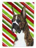 Boxer Candy Cane Holiday Christmas House Flag 28x40 Porch Sleeve Pole Decorative Outside Yard Banner Artwork Wall Hanging, Polyester