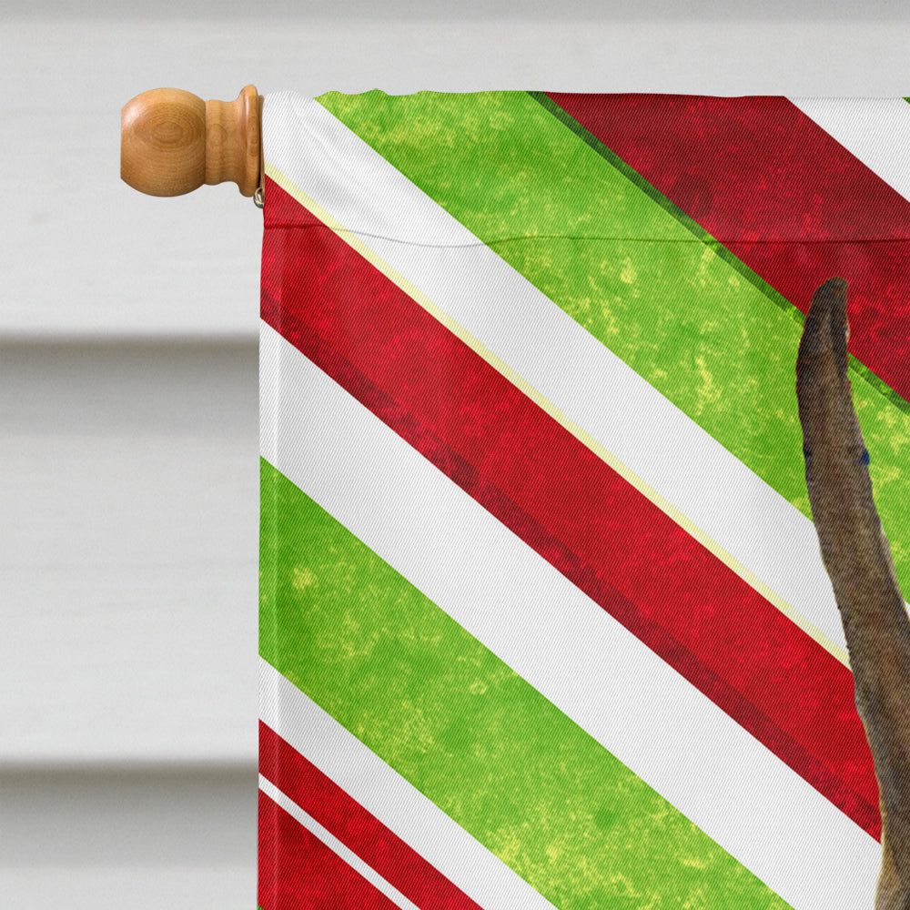 Boxer Candy Cane Holiday Christmas House Flag 28x40 Porch Sleeve Pole Decorative Outside Yard Banner Artwork Wall Hanging, Polyester