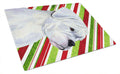 Boxer Candy Cane Holiday Christmas Cutting Board Tempered Glass Kitchen Cutting Surface, Heat Resistant Chopping, Non-Slip Feet, Food Prep & Serving
