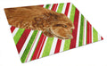 Sussex Spaniel Candy Cane Holiday Christmas Cutting Board Tempered Glass Kitchen Cutting Surface, Heat Resistant Chopping, Non-Slip Feet, Food Prep & Serving