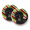 Affenpinscher Candy Cane Holiday Christmas Set of 2 Cup Holder Car Coasters Absorbent Round Sandstone Coasters Gifts for Men or Women, 2.5, Multicolor