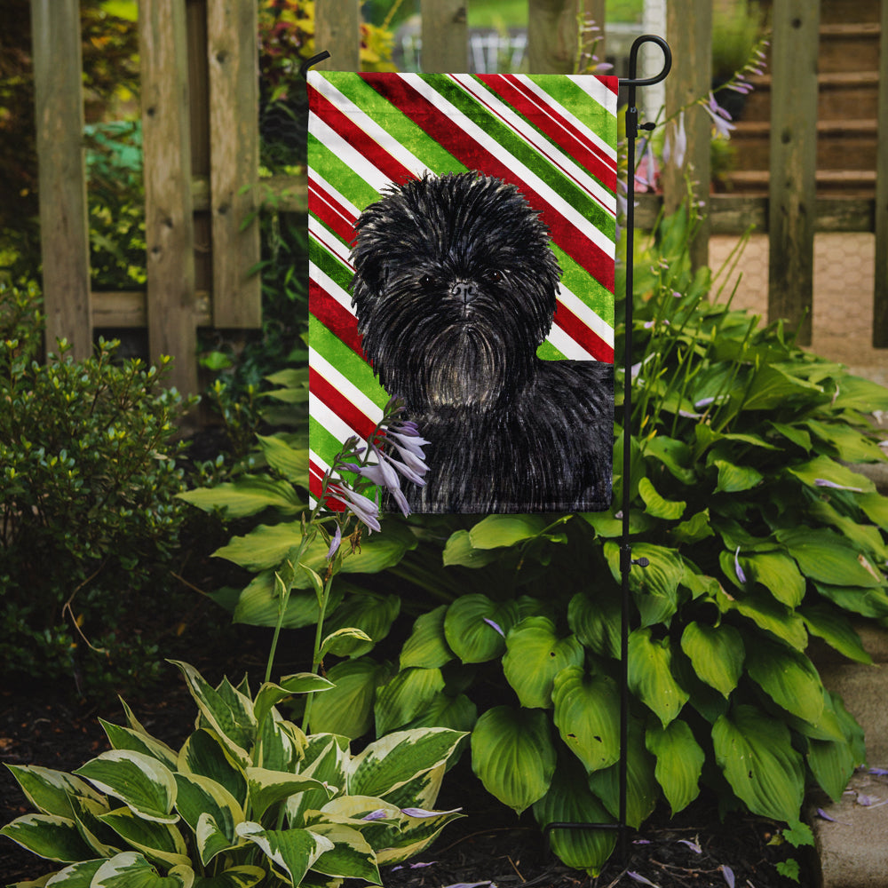 Affenpinscher Candy Cane Holiday Christmas Garden Flag Mailbox Decorative Yard Banner Outside Patio Artwork for Flower Beds, Garden Size, Multicolor