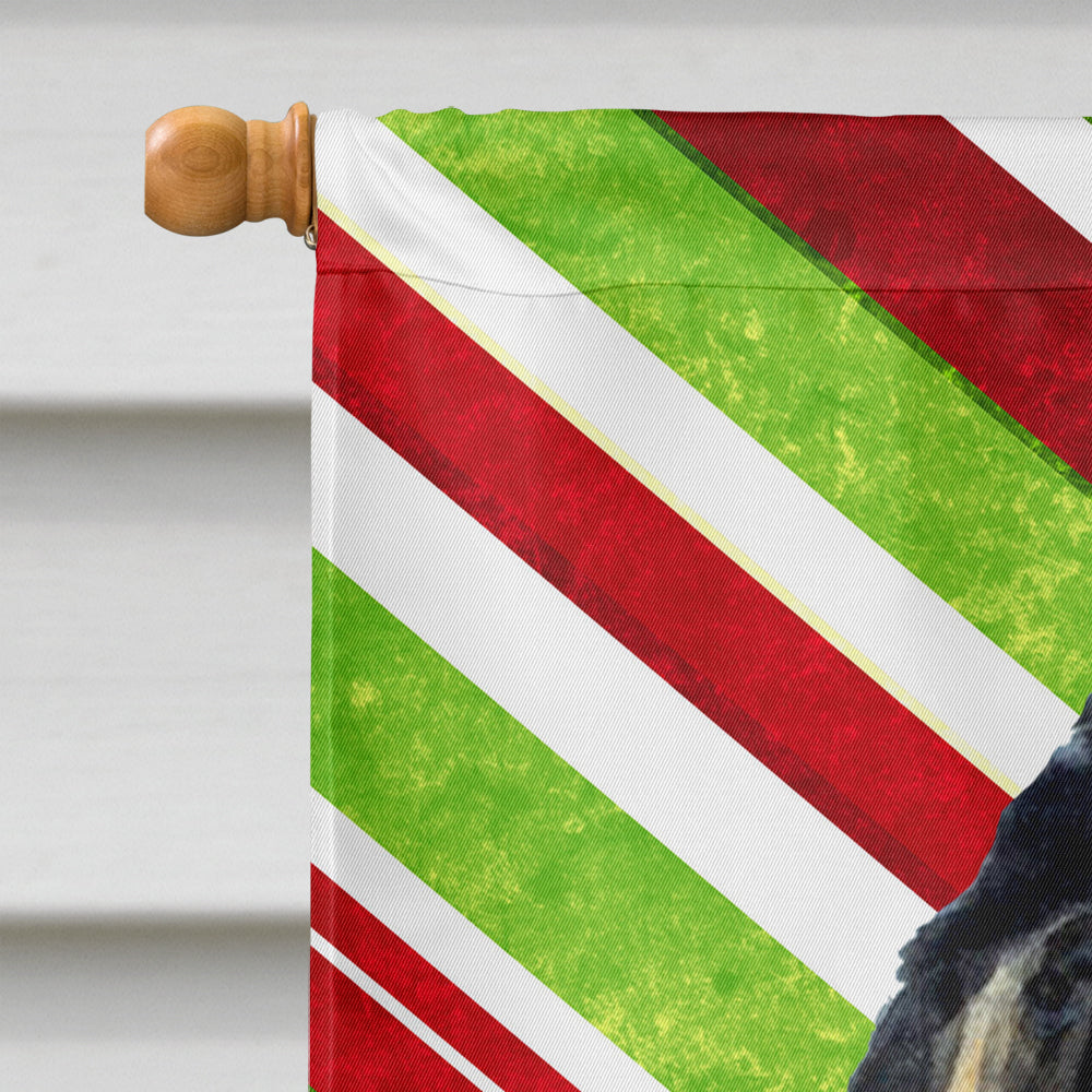 Tibetan Mastiff Candy Cane Holiday Christmas House Flag 28x40 Porch Sleeve Pole Decorative Outside Yard Banner Artwork Wall Hanging, Polyester