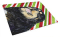 Tibetan Mastiff Candy Cane Holiday Christmas Cutting Board Tempered Glass Kitchen Cutting Surface, Heat Resistant Chopping, Non-Slip Feet, Food Prep & Serving
