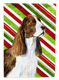 Springer Spaniel Candy Cane Holiday Christmas House Flag 28x40 Porch Sleeve Pole Decorative Outside Yard Banner Artwork Wall Hanging, Polyester