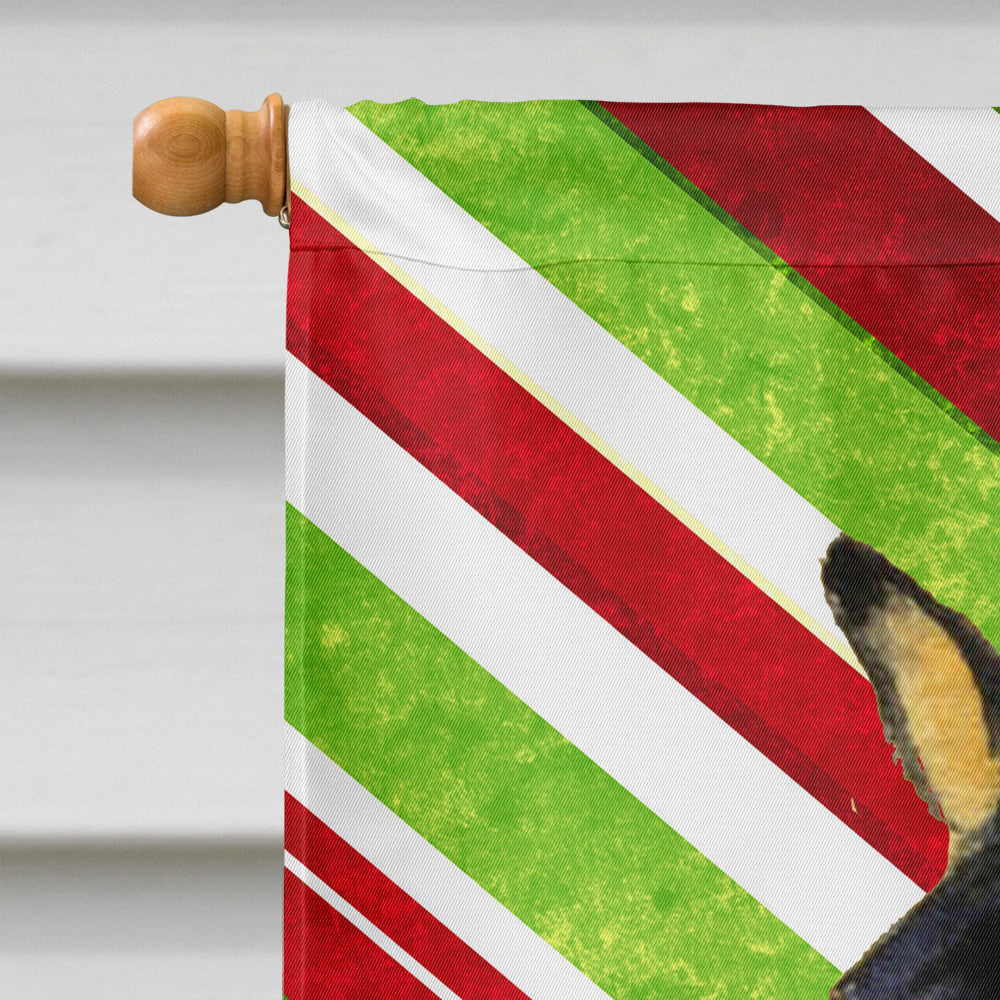 Basenji Candy Cane Holiday Christmas House Flag 28x40 Porch Sleeve Pole Decorative Outside Yard Banner Artwork Wall Hanging, Polyester