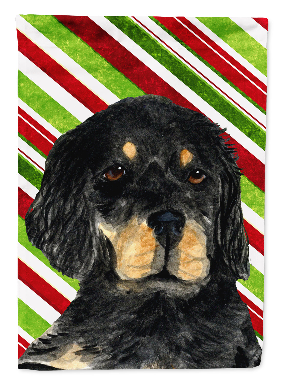 Gordon Setter Candy Cane Holiday Christmas House Flag 28x40 Porch Sleeve Pole Decorative Outside Yard Banner Artwork Wall Hanging, Polyester