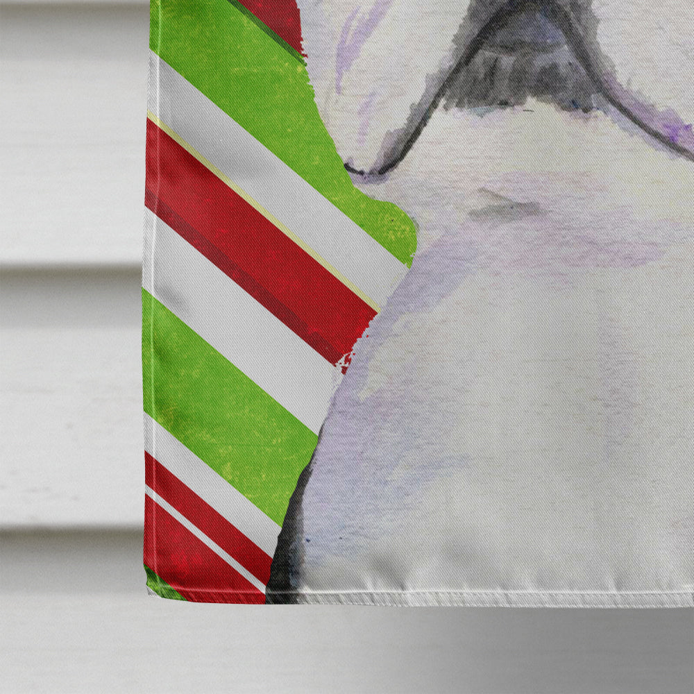 Boston Terrier Candy Cane Holiday Christmas House Flag 28x40 Porch Sleeve Pole Decorative Outside Yard Banner Artwork Wall Hanging, Polyester