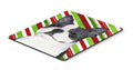 Boston Terrier Candy Cane Holiday Christmas Mouse Pad, Heat Resistant Trivet Hot Pad , Non Slip Rubber Desk Mat, Kitchen Counter Protector, Home Office Decor Gift