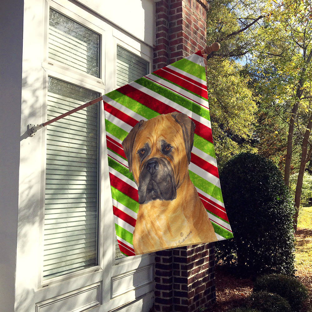 Bullmastiff Candy Cane Holiday Christmas House Flag 28x40 Porch Sleeve Pole Decorative Outside Yard Banner Artwork Wall Hanging, Polyester