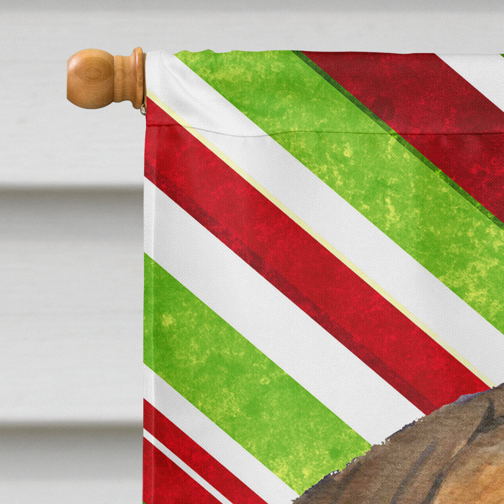 Bullmastiff Candy Cane Holiday Christmas House Flag 28x40 Porch Sleeve Pole Decorative Outside Yard Banner Artwork Wall Hanging, Polyester