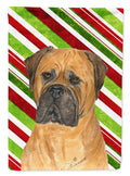 Bullmastiff Candy Cane Holiday Christmas House Flag 28x40 Porch Sleeve Pole Decorative Outside Yard Banner Artwork Wall Hanging, Polyester