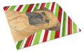 Bullmastiff Candy Cane Holiday Christmas Cutting Board Tempered Glass Kitchen Cutting Surface, Heat Resistant Chopping, Non-Slip Feet, Food Prep & Serving