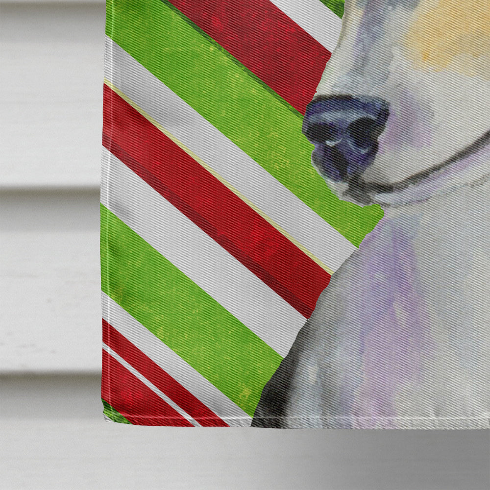 Chihuahua Candy Cane Holiday Christmas House Flag 28x40 Porch Sleeve Pole Decorative Outside Yard Banner Artwork Wall Hanging, Polyester