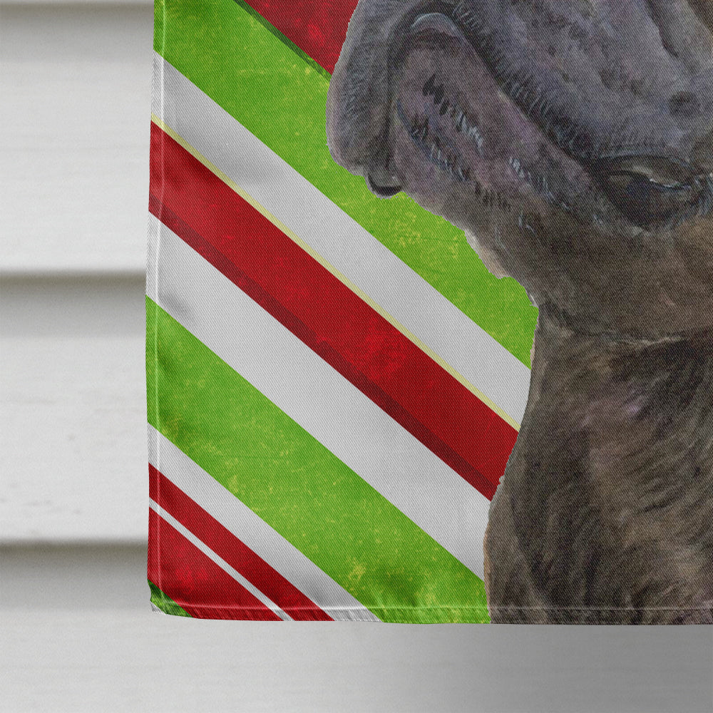 French Bulldog Candy Cane Holiday Christmas House Flag 28x40 Porch Sleeve Pole Decorative Outside Yard Banner Artwork Wall Hanging, Polyester