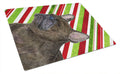 French Bulldog Candy Cane Holiday Christmas Cutting Board Tempered Glass Kitchen Cutting Surface, Heat Resistant Chopping, Non-Slip Feet, Food Prep & Serving