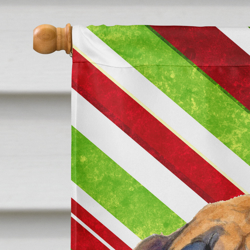 Mastiff Candy Cane Holiday Christmas House Flag 28x40 Porch Sleeve Pole Decorative Outside Yard Banner Artwork Wall Hanging, Polyester