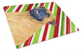 Mastiff Candy Cane Holiday Christmas Cutting Board Tempered Glass Kitchen Cutting Surface, Heat Resistant Chopping, Non-Slip Feet, Food Prep & Serving
