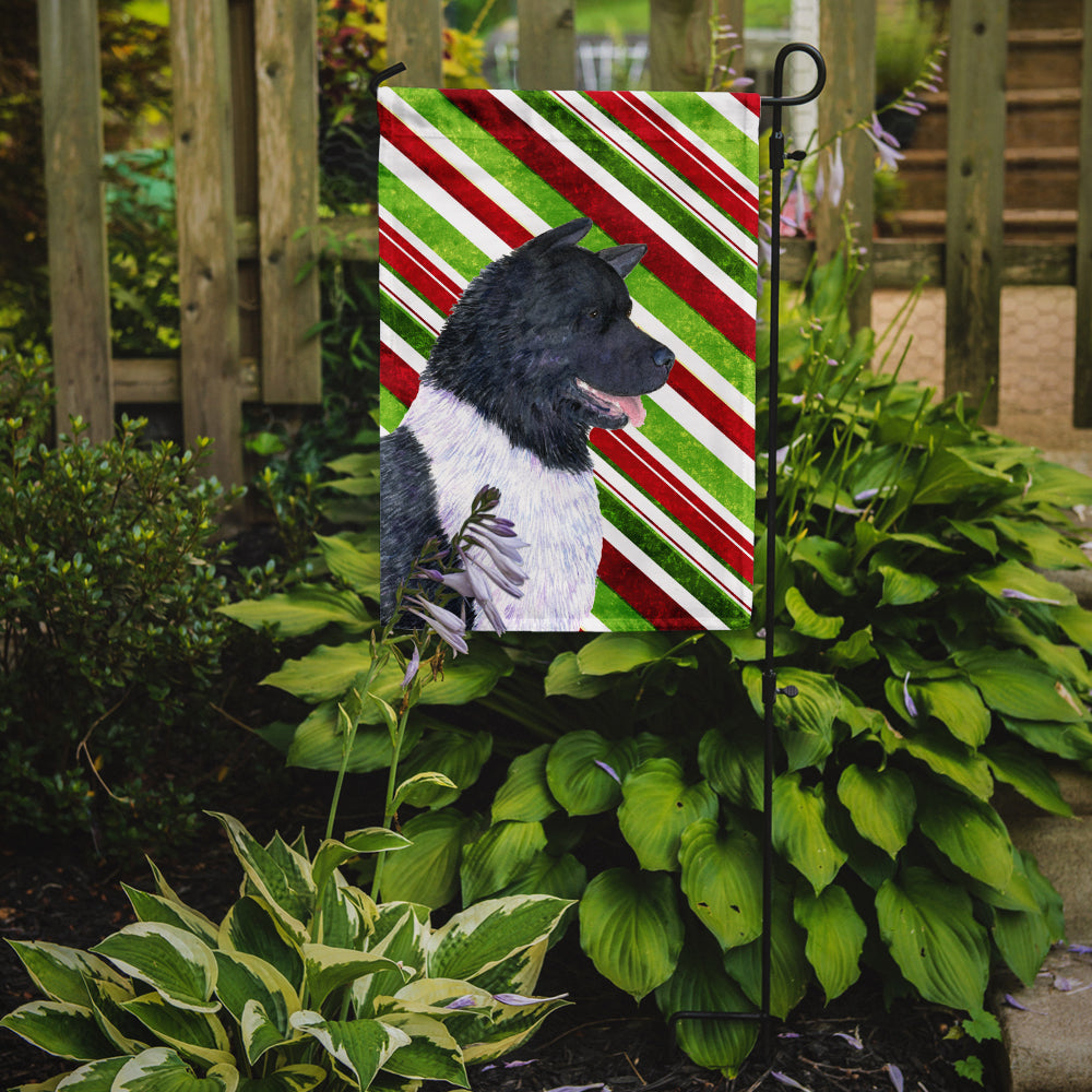 Akita Candy Cane Holiday Christmas Garden Flag Mailbox Decorative Yard Banner Outside Patio Artwork for Flower Beds, Garden Size, Multicolor