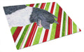 Akita Candy Cane Holiday Christmas Cutting Board Tempered Glass Kitchen Cutting Surface, Heat Resistant Chopping, Non-Slip Feet, Food Prep & Serving