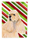 Cocker Spaniel Candy Cane Holiday Christmas House Flag 28x40 Porch Sleeve Pole Decorative Outside Yard Banner Artwork Wall Hanging, Polyester