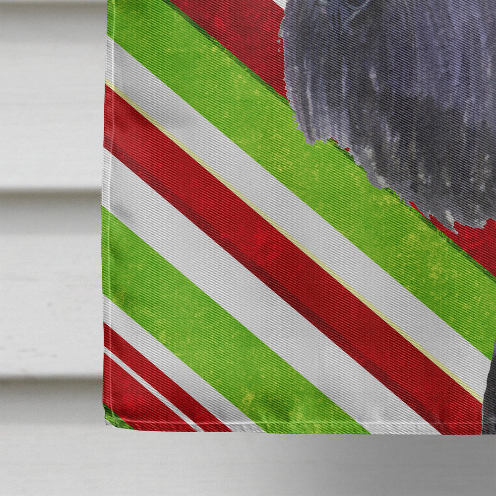 Schnauzer Candy Cane Holiday Christmas House Flag 28x40 Porch Sleeve Pole Decorative Outside Yard Banner Artwork Wall Hanging, Polyester