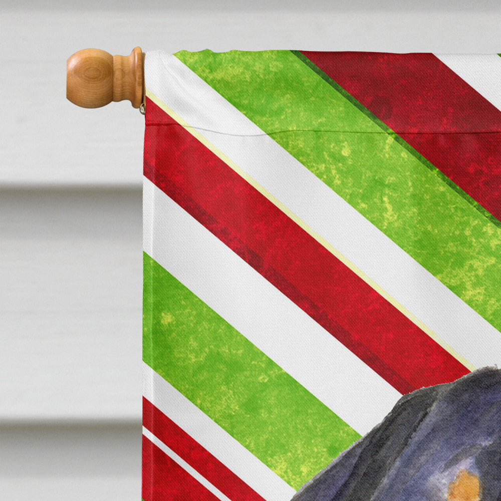 Rottweiler Candy Cane Holiday Christmas House Flag 28x40 Porch Sleeve Pole Decorative Outside Yard Banner Artwork Wall Hanging, Polyester