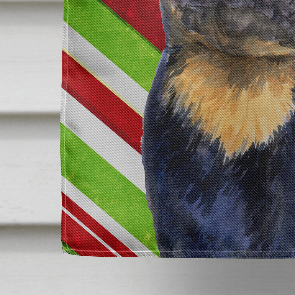 Rottweiler Candy Cane Holiday Christmas House Flag 28x40 Porch Sleeve Pole Decorative Outside Yard Banner Artwork Wall Hanging, Polyester