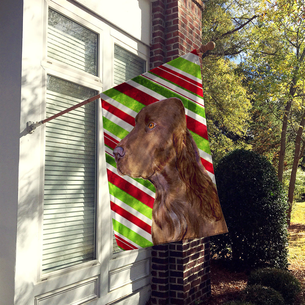 Field Spaniel Candy Cane Holiday Christmas House Flag 28x40 Porch Sleeve Pole Decorative Outside Yard Banner Artwork Wall Hanging, Polyester
