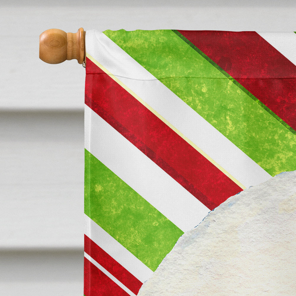 Bichon Frise Candy Cane Holiday Christmas House Flag 28x40 Porch Sleeve Pole Decorative Outside Yard Banner Artwork Wall Hanging, Polyester