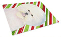 Bichon Frise Candy Cane Holiday Christmas Cutting Board Tempered Glass Kitchen Cutting Surface, Heat Resistant Chopping, Non-Slip Feet, Food Prep & Serving