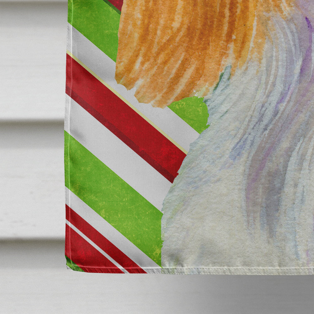 Cavalier Spaniel Candy Cane Holiday Christmas House Flag 28x40 Porch Sleeve Pole Decorative Outside Yard Banner Artwork Wall Hanging, Polyester