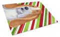Basset Hound Candy Cane Holiday Christmas Cutting Board Tempered Glass Kitchen Cutting Surface, Heat Resistant Chopping, Non-Slip Feet, Food Prep & Serving
