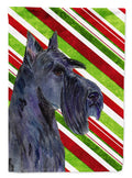 Scottish Terrier Candy Cane Holiday Christmas House Flag 28x40 Porch Sleeve Pole Decorative Outside Yard Banner Artwork Wall Hanging, Polyester