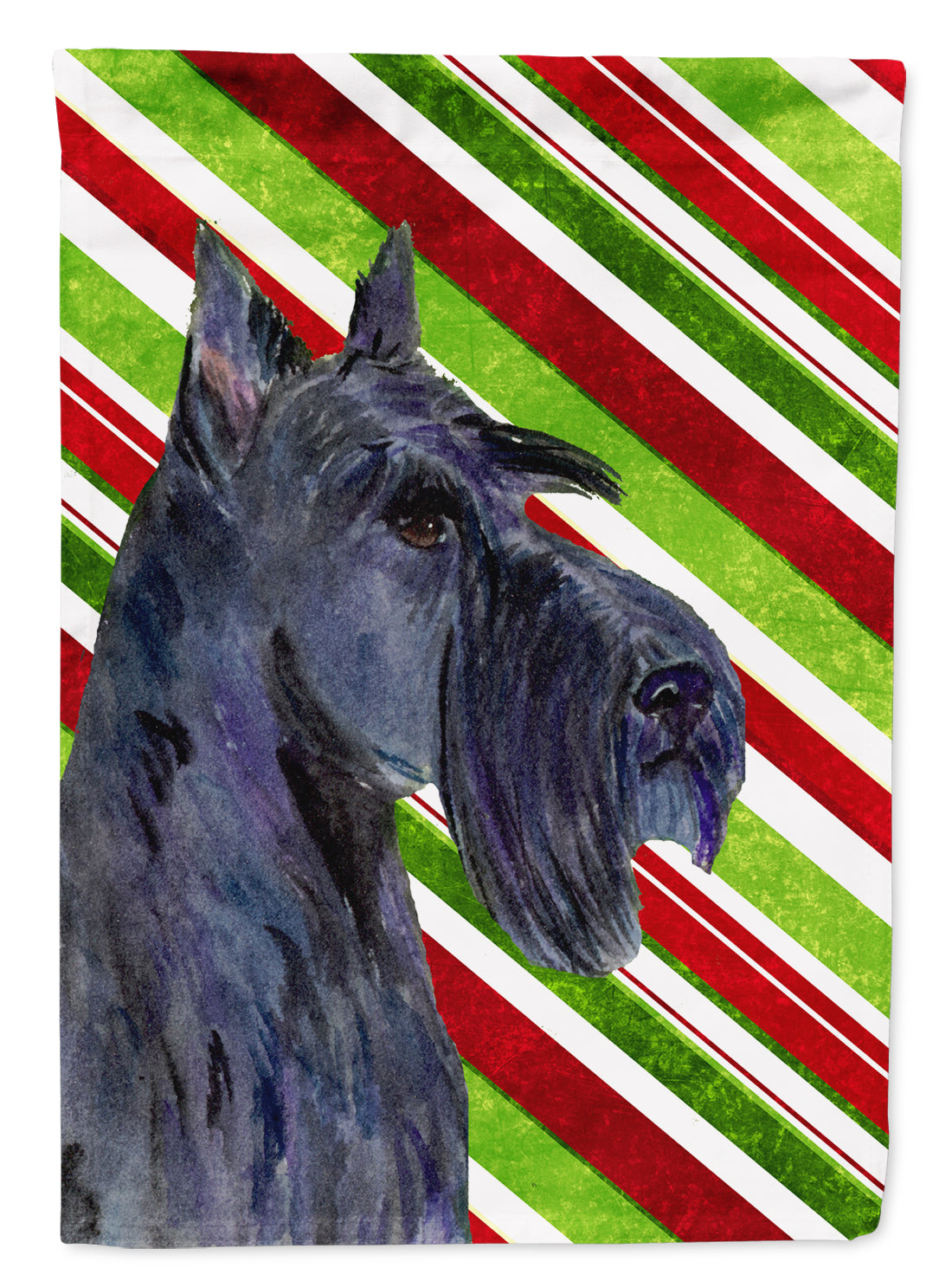 Scottish Terrier Candy Cane Holiday Christmas House Flag 28x40 Porch Sleeve Pole Decorative Outside Yard Banner Artwork Wall Hanging, Polyester