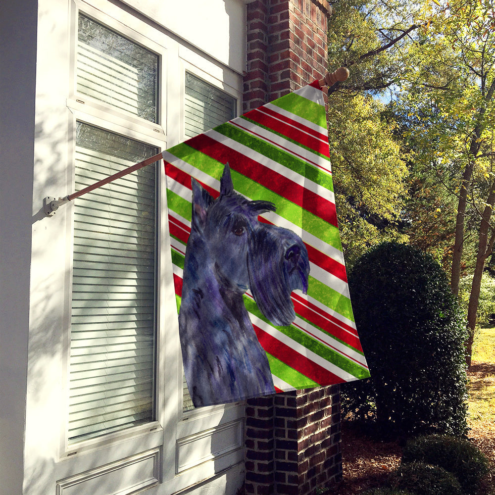 Scottish Terrier Candy Cane Holiday Christmas House Flag 28x40 Porch Sleeve Pole Decorative Outside Yard Banner Artwork Wall Hanging, Polyester