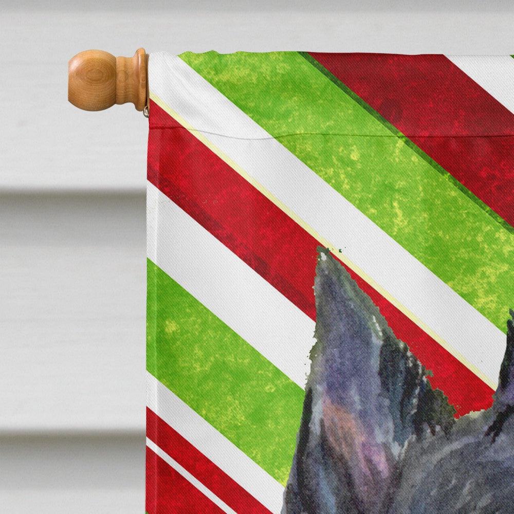Scottish Terrier Candy Cane Holiday Christmas House Flag 28x40 Porch Sleeve Pole Decorative Outside Yard Banner Artwork Wall Hanging, Polyester