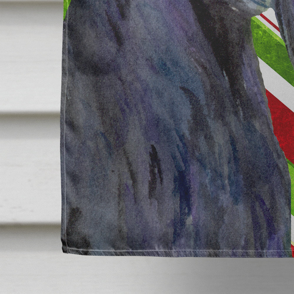 Scottish Terrier Candy Cane Holiday Christmas House Flag 28x40 Porch Sleeve Pole Decorative Outside Yard Banner Artwork Wall Hanging, Polyester