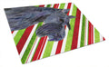 Scottish Terrier Candy Cane Holiday Christmas Cutting Board Tempered Glass Kitchen Cutting Surface, Heat Resistant Chopping, Non-Slip Feet, Food Prep & Serving