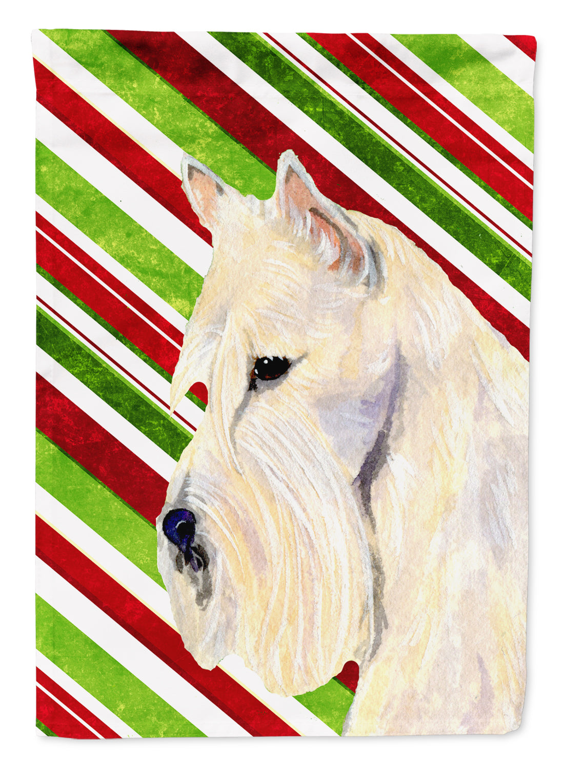 Scottish Terrier Candy Cane Holiday Christmas House Flag 28x40 Porch Sleeve Pole Decorative Outside Yard Banner Artwork Wall Hanging, Polyester