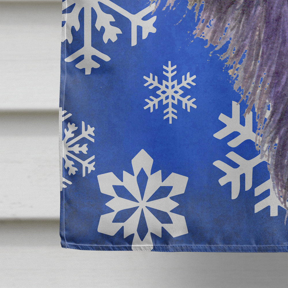 Skye Terrier Winter Snowflakes Holiday House Flag 28x40 Porch Sleeve Pole Decorative Outside Yard Banner Artwork Wall Hanging, Polyester