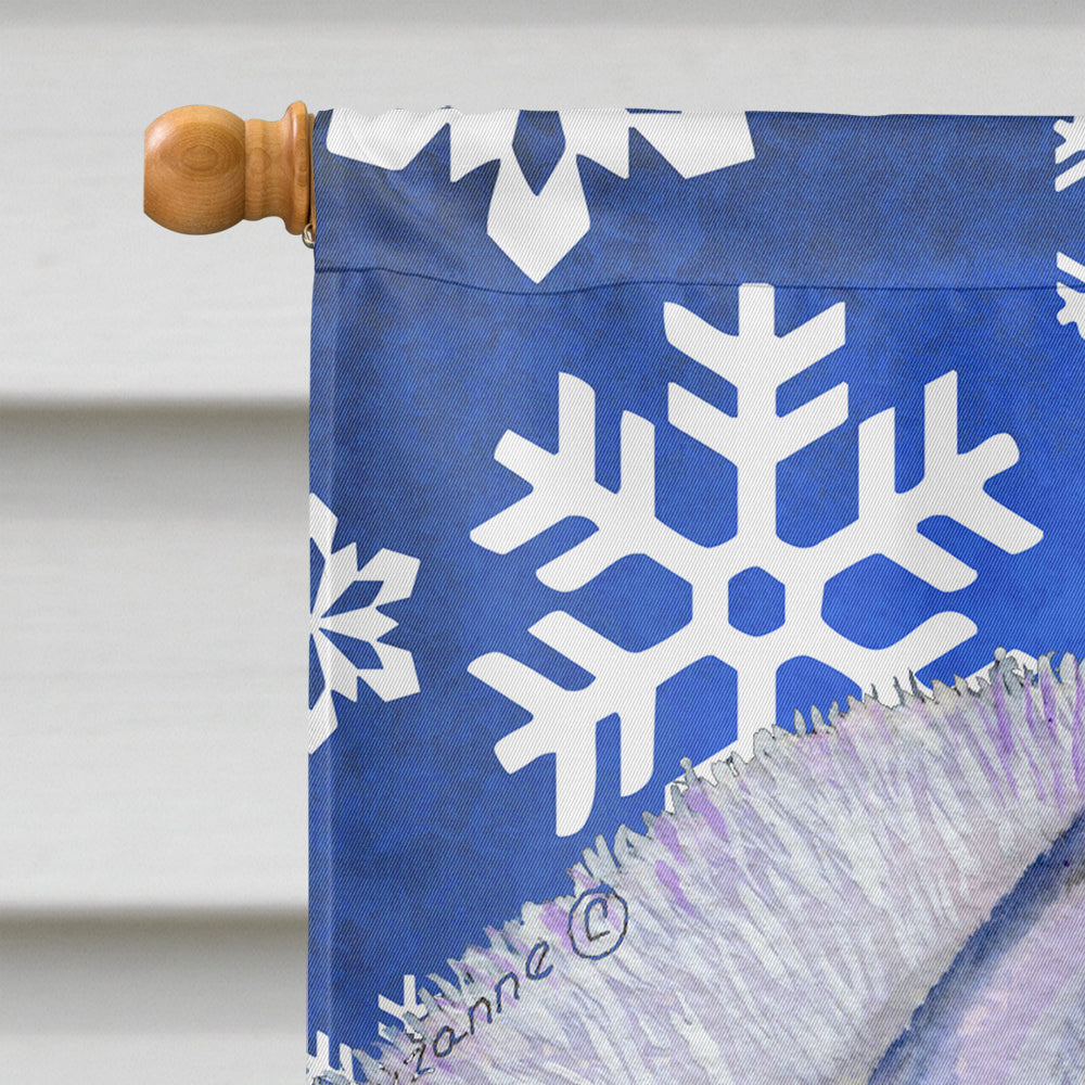 Siberian Husky Winter Snowflakes Holiday House Flag 28x40 Porch Sleeve Pole Decorative Outside Yard Banner Artwork Wall Hanging, Polyester