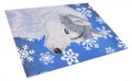 Siberian Husky Winter Snowflakes Holiday Cutting Board Tempered Glass Kitchen Cutting Surface, Heat Resistant Chopping, Non-Slip Feet, Food Prep & Serving