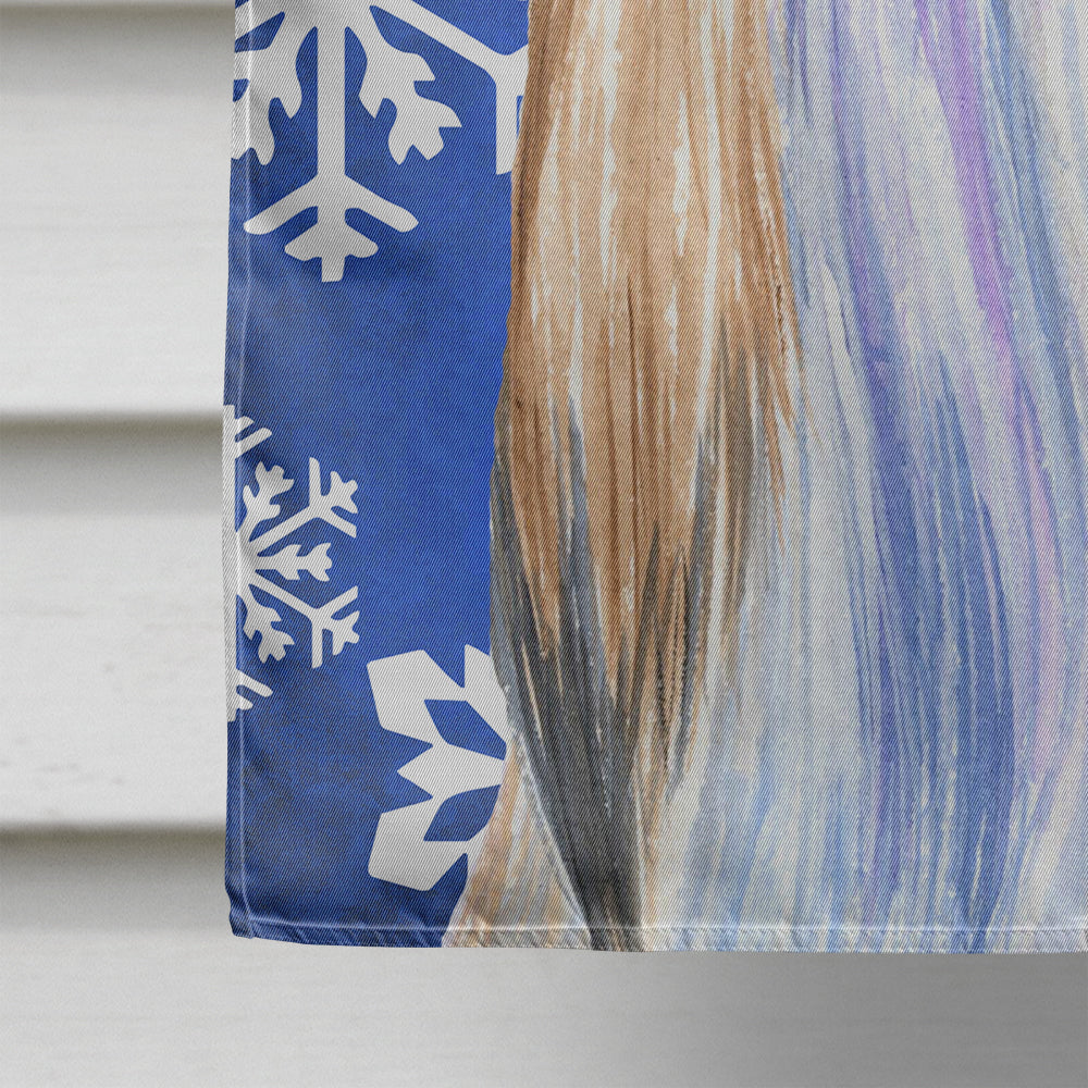 Shih Tzu Winter Snowflakes Holiday House Flag 28x40 Porch Sleeve Pole Decorative Outside Yard Banner Artwork Wall Hanging, Polyester