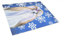 Shih Tzu Winter Snowflakes Holiday Cutting Board Tempered Glass Kitchen Cutting Surface, Heat Resistant Chopping, Non-Slip Feet, Food Prep & Serving