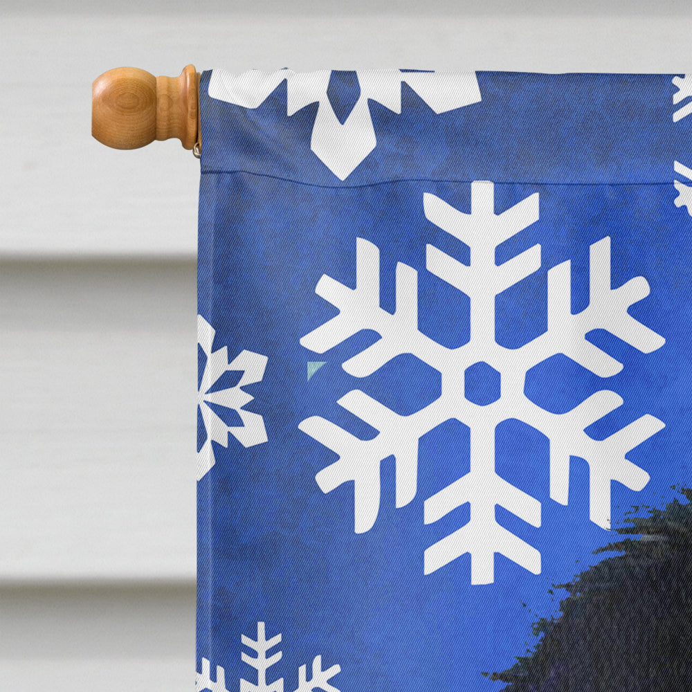 Japanese Chin Winter Snowflakes Holiday House Flag 28x40 Porch Sleeve Pole Decorative Outside Yard Banner Artwork Wall Hanging, Polyester